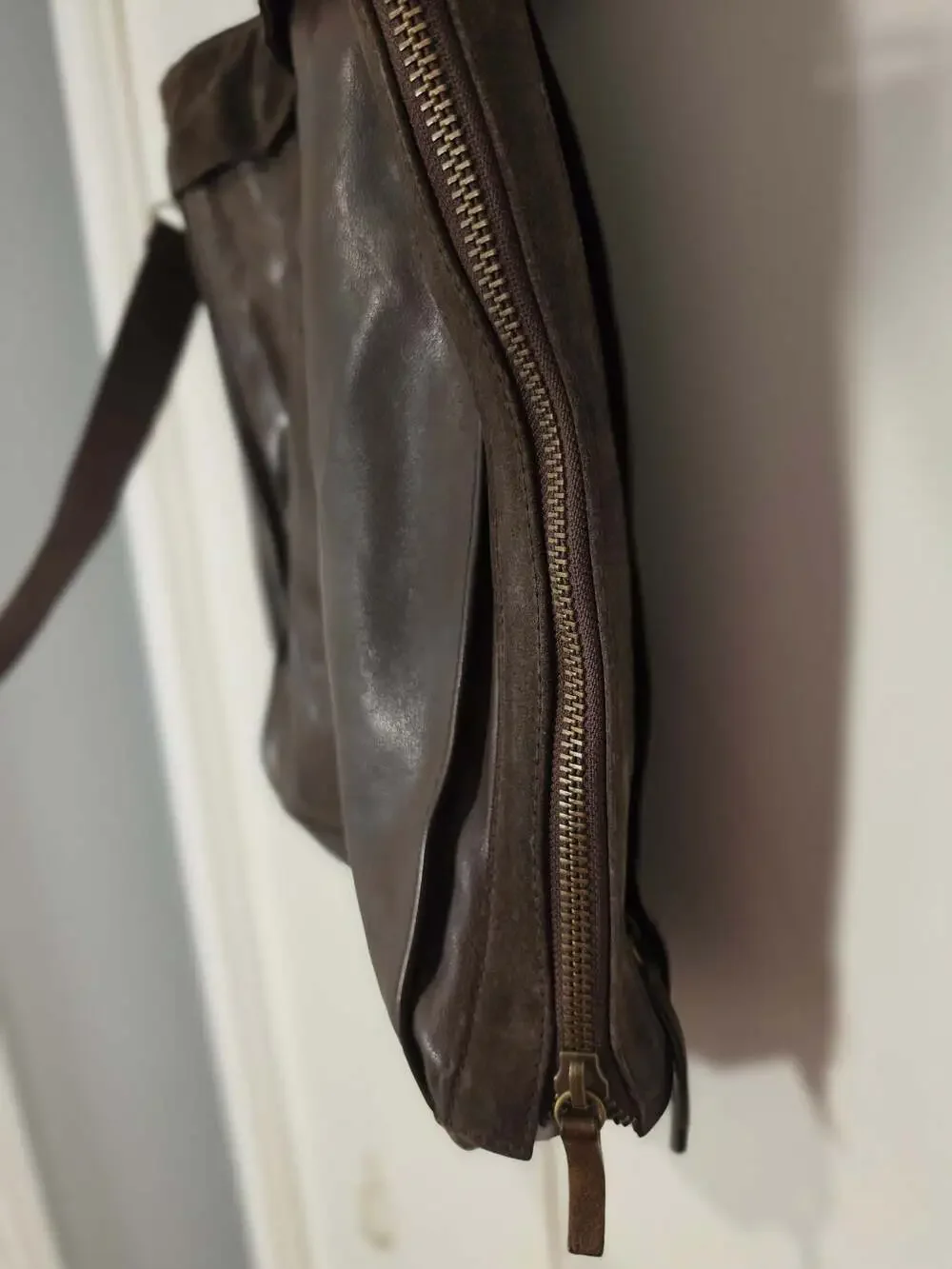 Armani Exchange Unisex Italian Style Brown Leather and Suede Convertible Tote Ba
